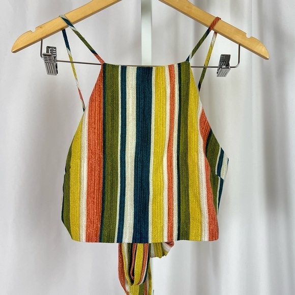 Shop 17 Large Retro Tie Crop Top Vacation Boat Beach Island 60's 70's - Picture 1 of 5